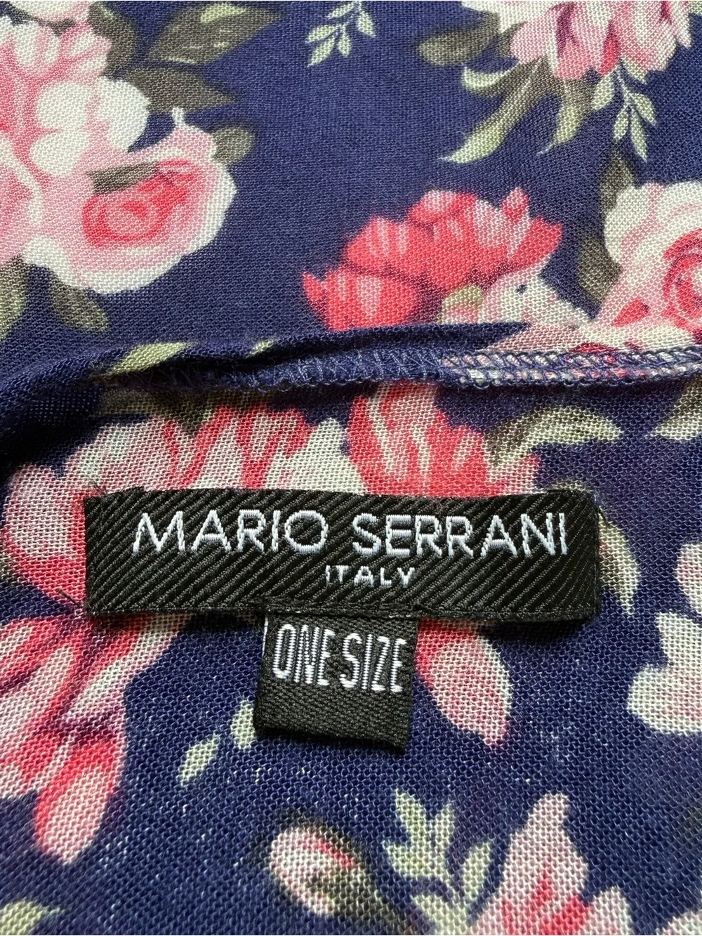 Mario Serrani Navy Floral Kimono with Coral Trim